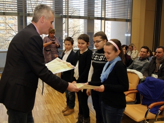 A hónap diákjainak köszöntése - fotó: Sándor Judit