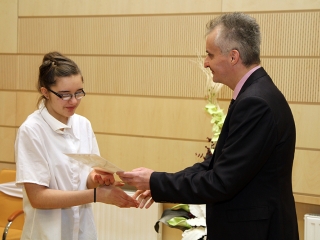 A hónap diákjainak köszöntése - fotó: Sándor Judit