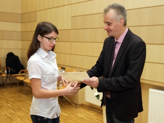 A hónap diákjainak köszöntése - fotó: Sándor Judit