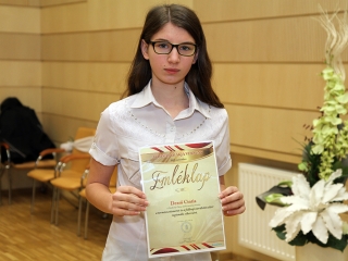 A hónap diákjainak köszöntése - fotó: Sándor Judit