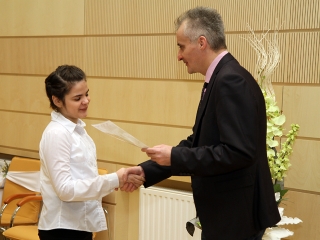 A hónap diákjainak köszöntése - fotó: Sándor Judit