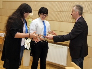 A hónap diákjainak köszöntése - fotó: Sándor Judit