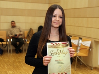 A hónap diákjainak köszöntése - fotó: Sándor Judit