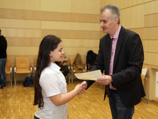 A hónap diákjainak köszöntése - fotó: Sándor Judit