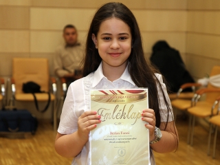 A hónap diákjainak köszöntése - fotó: Sándor Judit