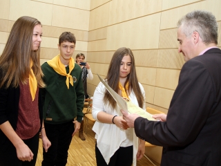 A hónap diákjainak köszöntése - fotó: Sándor Judit