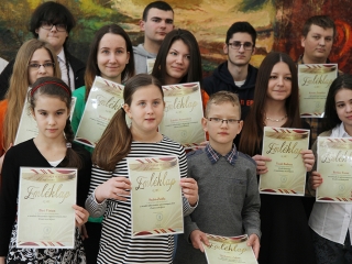 A hónap diákjainak köszöntése - fotó: Sándor Judit