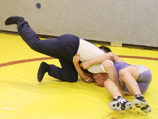 Veterán birkózók edzése - fotó: Sándor Judit