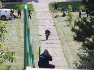 Tűzoltók lépcsőfutó versenye - fotó: Sándor Judit