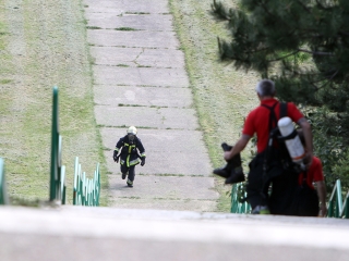 Tűzoltók lépcsőfutó versenye - fotó: Sándor Judit