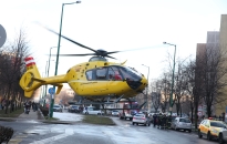 Mentőhelikopter a Vasmű úton!