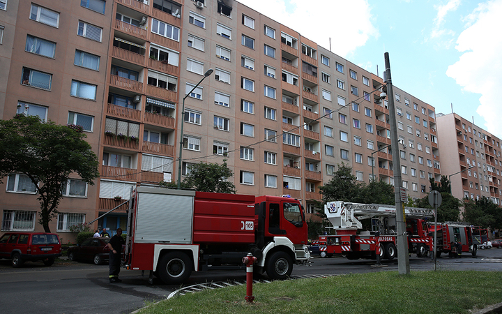 Lakástűz a Római körúton - fotó: Sándor Judit