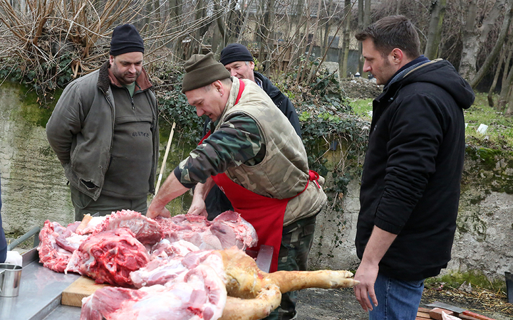 Disznótor a drogambulancián - fotó: Sándor Judit