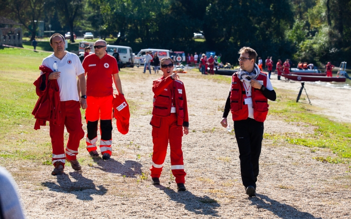 Vöröskeresztes gyakorlat a Szalki-szigeten - fotó: Ónodi Zoltán