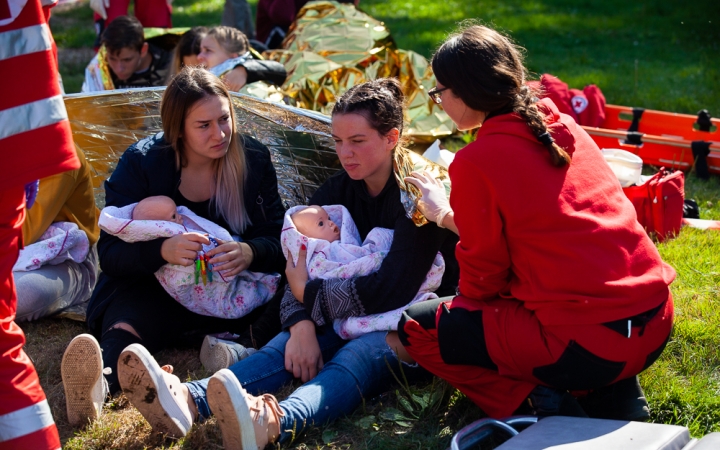 Vöröskeresztes gyakorlat a Szalki-szigeten - fotó: Ónodi Zoltán