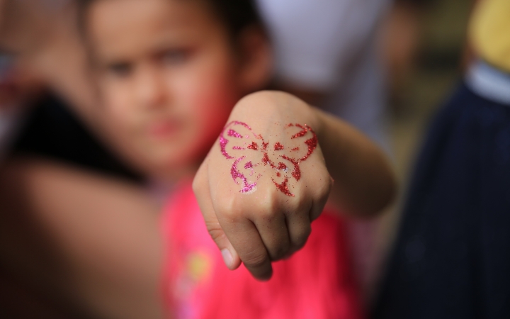 Sportnap a menekült gyerekekkel - fotó: 