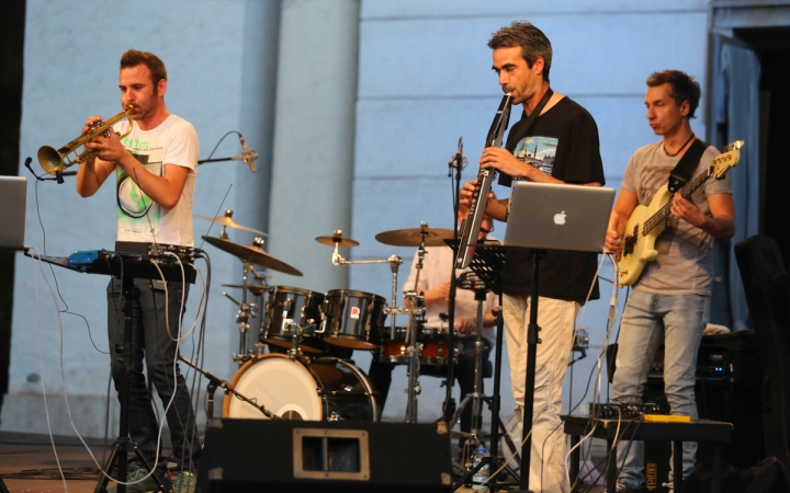 Koós-Hutás Áron jazztrombitás a Ligetben - fotó: Ónodi Zoltán