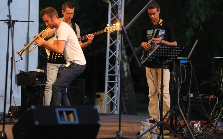 Koós-Hutás Áron jazztrombitás a Ligetben - fotó: Ónodi Zoltán