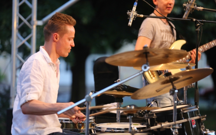 Koós-Hutás Áron jazztrombitás a Ligetben - fotó: Ónodi Zoltán