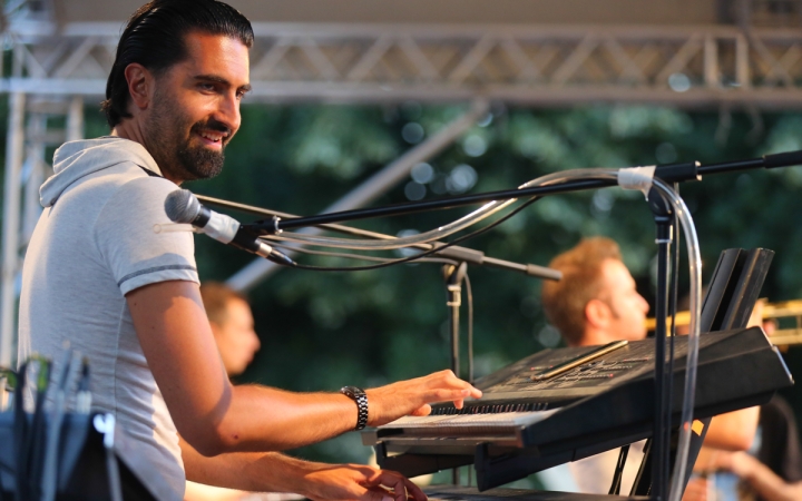 Koós-Hutás Áron jazztrombitás a Ligetben - fotó: Ónodi Zoltán