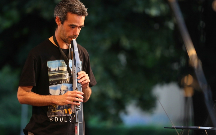 Koós-Hutás Áron jazztrombitás a Ligetben - fotó: Ónodi Zoltán