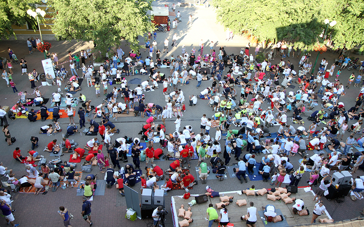 Újraélesztési Guiness-rekord - fotó: Sándor Judit