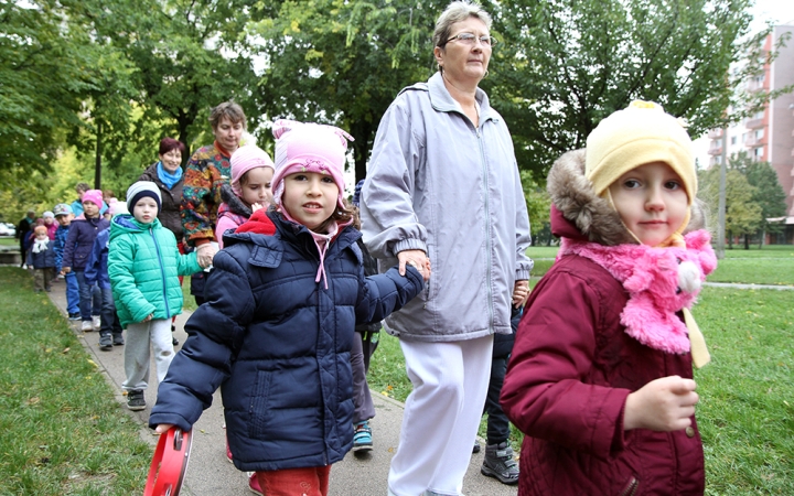 A Napsugár ovisok szüreti felvonulása - fotó: Sándor Judit