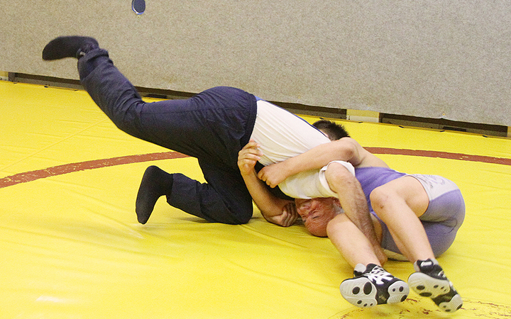 Veterán birkózók edzése - fotó: Sándor Judit