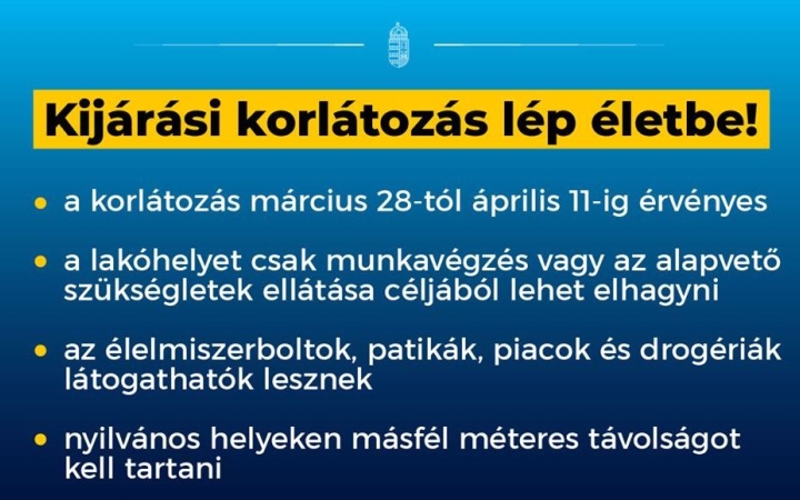 Kijárási korlátozás – egyéb tilalmakkal! (FRISSÍTVE!)