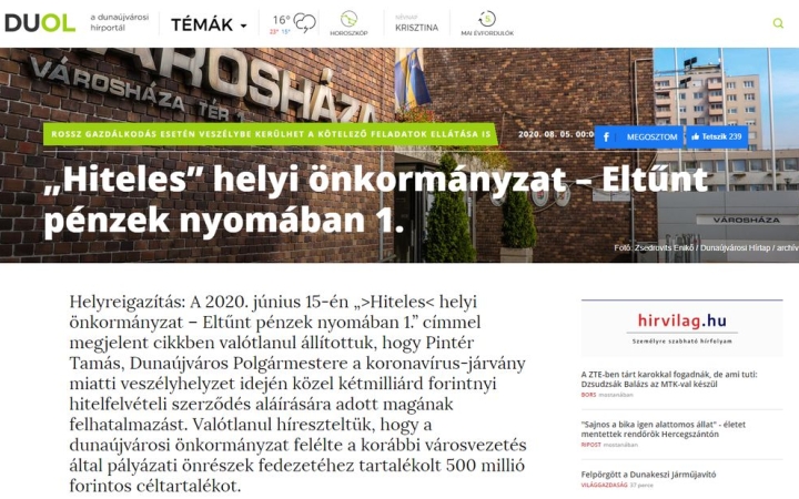 Újabb nyertes sajtóper, ezúttal a Dunaújvárosi Hírlappal szemben