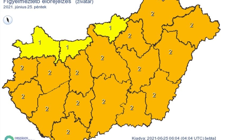 Estére befuthat a csapadékzóna