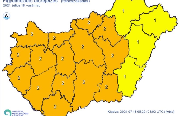 Újabb figyelmeztetés – most a felhőszakadások miatt