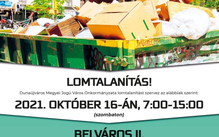 Folytatódik a Belváros lomtalanítása szombaton
