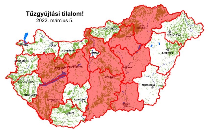 Tűzgyújtási tilalom – mától már Fejér megyében is