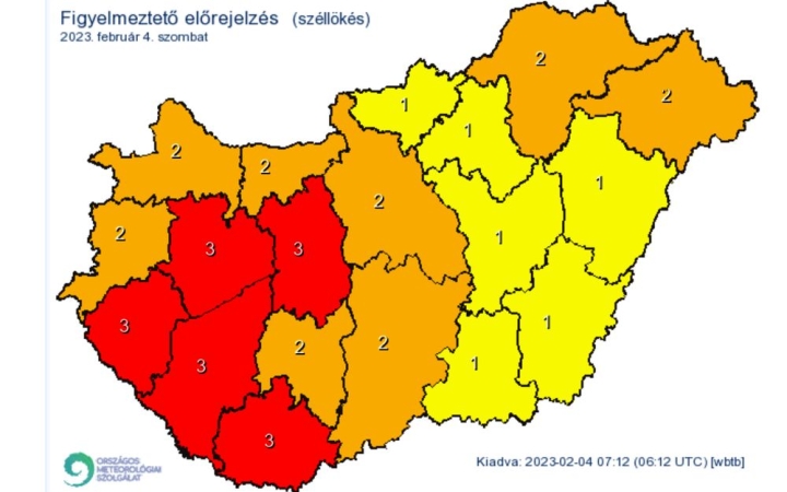 Meteo extra: piros riasztás a nagy szél miatt (FRISSÍTVE!)