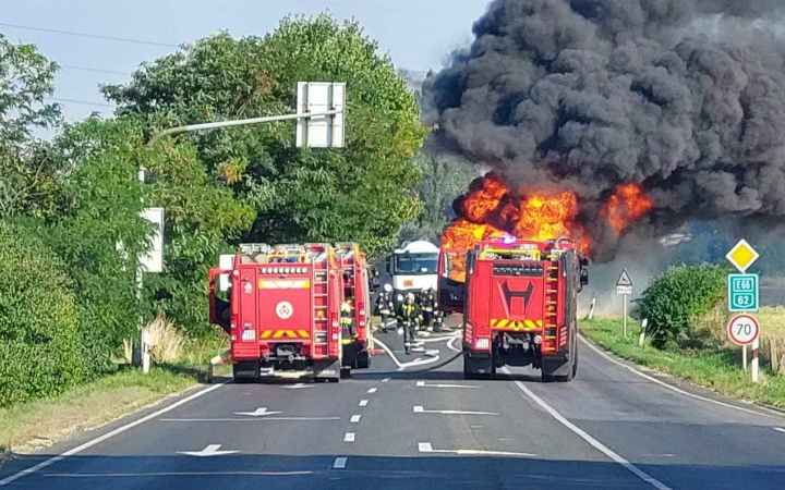 Tartálykocsi égett Székesfehérvárnál (FRISSÍTVE)