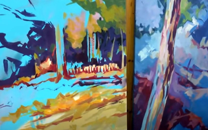 "Kulturális híd" – tárlat a SKICC alkotótáborának műveiből a könyvtárban